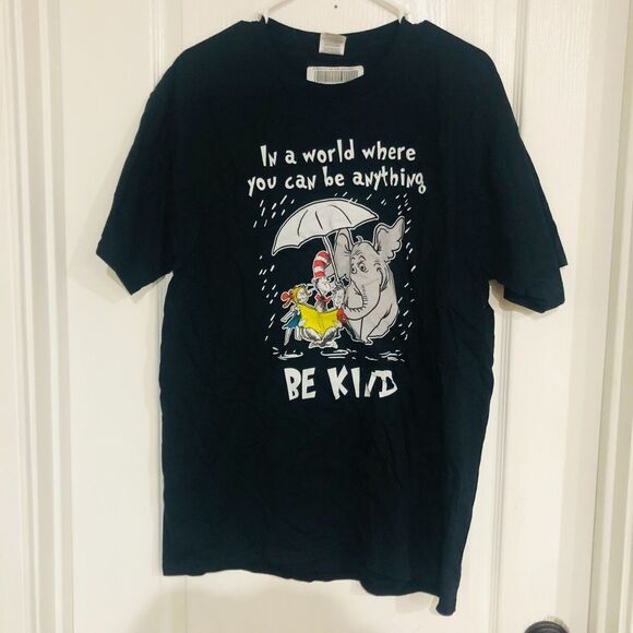 In A World Where You Can‎ Be Anything Be Kind Men's Cotton T-Shirt Black Large - Picture 2 of 5